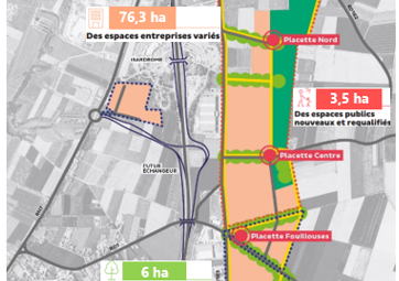 Plan de l'aménagement du parc d'activités AXE 7