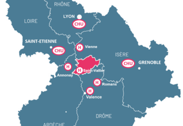 Carte localisation hôpitaux AURA